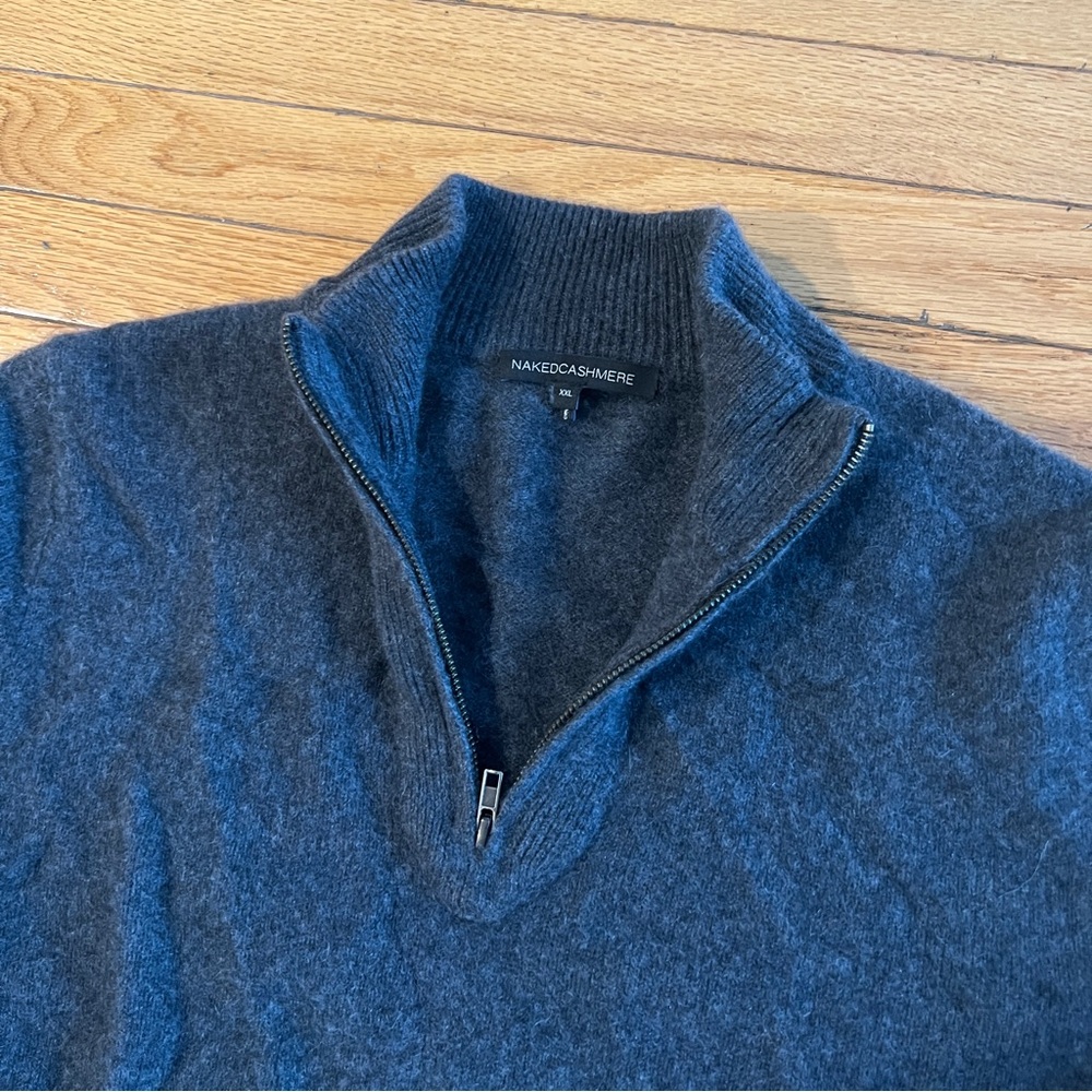 NakedCashmere Men's Charcoal Zip-Up Sweater